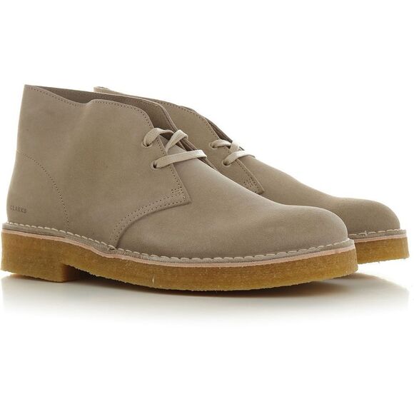 Clarks Men's Desert Coal in Stone Suede Chukka Boots Size 8.5 B26 - Picture 1 of 12